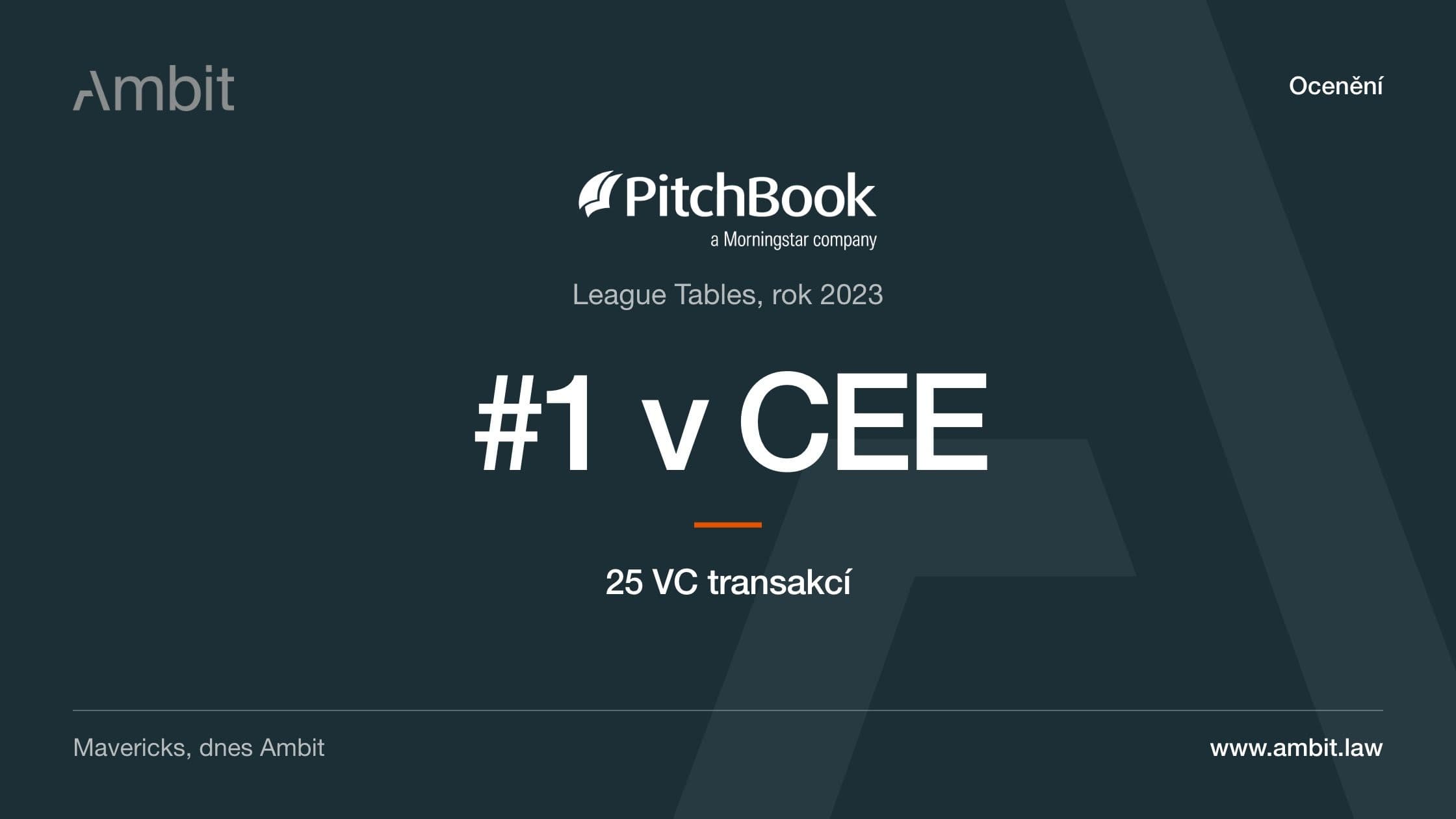 PitchBook League Tables 2023: první místo v CEE