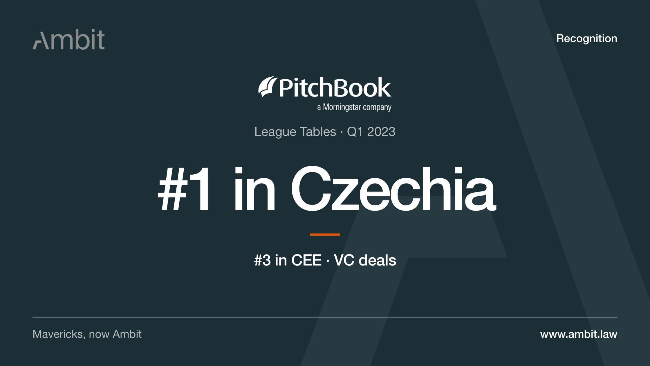 PitchBook League Tables Q1 2023: first in the Czech Republic and third in CEE