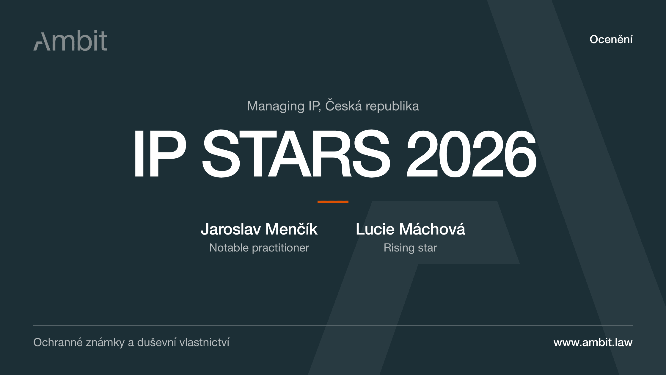 IP STARS 2026: Ambit mezi významnými kancelářemi pro ochranné známky